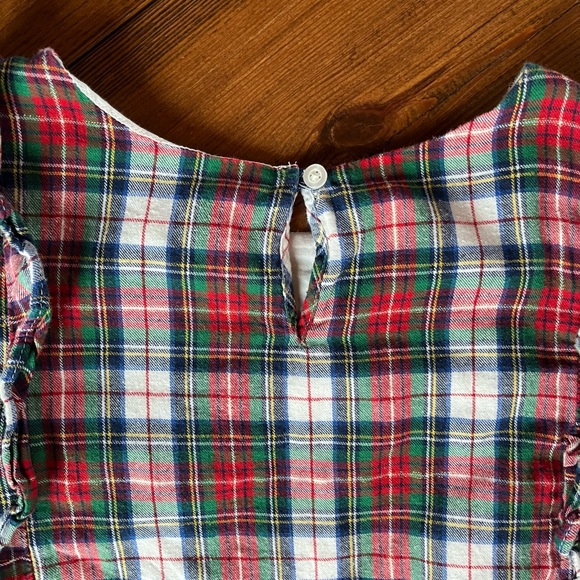 Gap Girls Flannel Plaid Ruffle Top - Picture 4 of 7